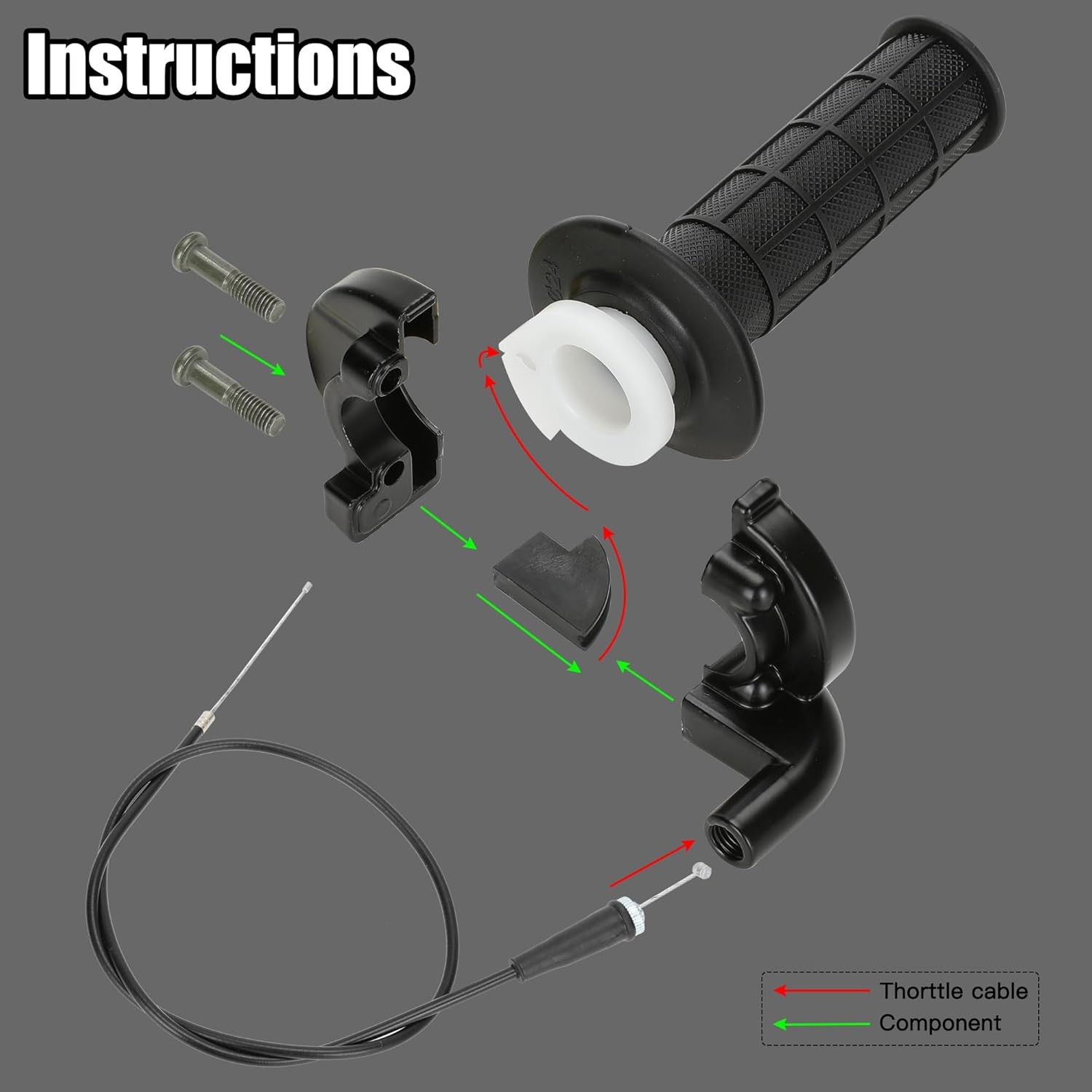 YOXUFA PZ19 19mm Carburetor 7/8 22mm Throttle Assembly for Apollo black 