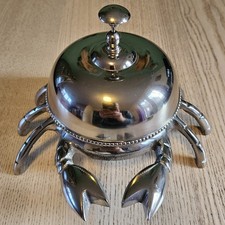 Large Silver Chrome Crab Bell Reception Bell Hotel Guesthouse