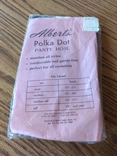 New Vintage Fashion Albert's Polka Dot Pantyhose Navy Blue Size B 5'3 To 5'6
