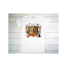 Spooky Season Halloween T-Shirt, Retro Halloween Shirt, Pumpkin Ghost Cat Tee