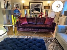 Superb Duresta Trafalgar 3 seater sofa aubergine red velvet rrp £7,315