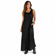 House of Harlow Maxi Slip Long Dress XL Crinkle Texture Tie Back Sleeveless