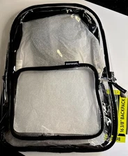 Eastsport Clear PVC Backpack with Front Pocket – Security/School/Events