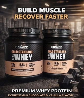 2 Gold Standard Whey Protein Powder, 1 Chocolate & 1 Vanilla, 24g, High Protein