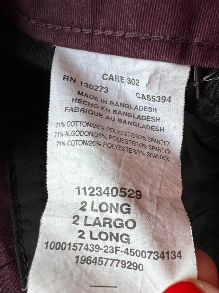 LEE CAQUI BORGOÑA PANTALONES UNIFORME ESCOLAR TALLA 2 LARGO Foto 3 de 4