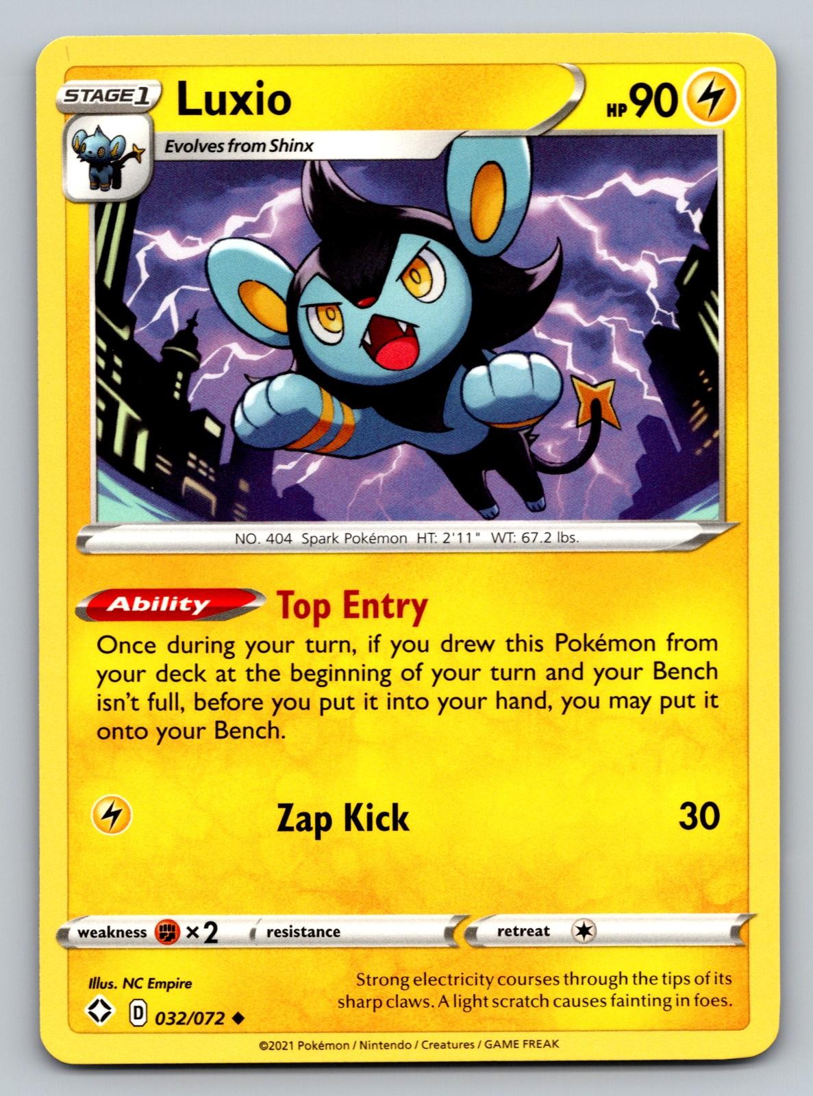 Luxio 032/072 Uncommon Shining Fates Pokemon Near Mint