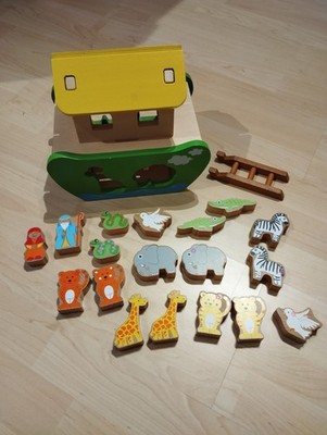 EVEREARTH Arche Noah Formen Sortier Spiel Motorik Spielzeug Steck Box FSC Holz