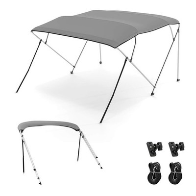 GOPLUS 4-Bow Boat Bimini Top Sun Shade Boat Canopy w/ Storage Boot Straps