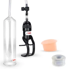 LeLuv Penis Pump EasyOp Zgrip with Silicone Clear Seal and Realistic Donut