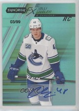 2020-21 Upper Deck Synergy FX Rookies Tier 1 Green 3/99 Olli Juolevi Auto 0o5t