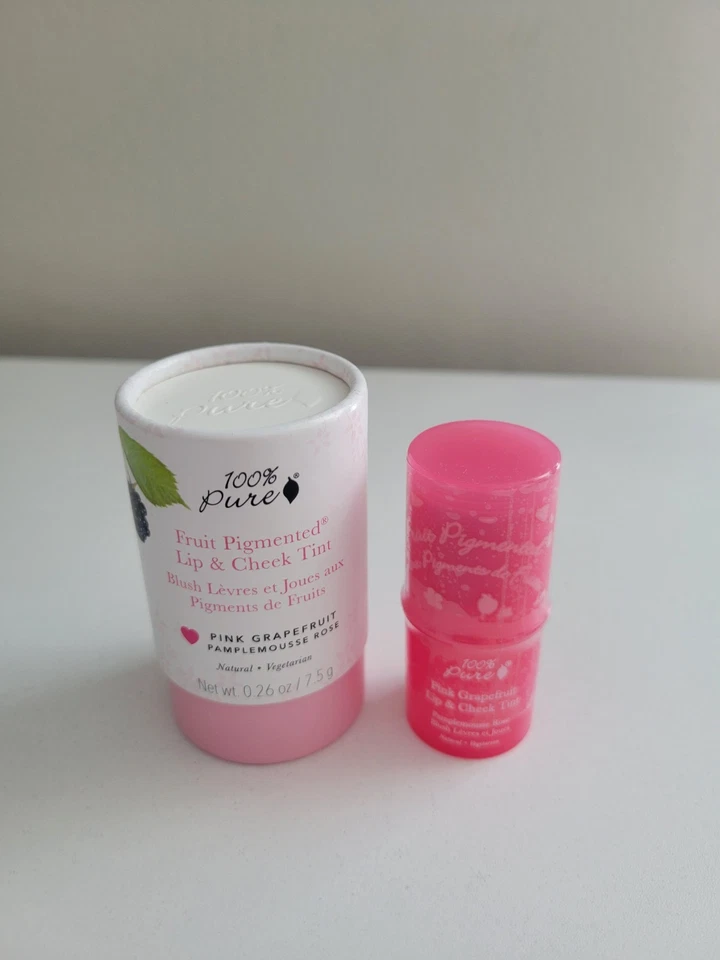 100% Pure Fruit Pigmented Lip & Cheek Tint PINK GRAPEFRUIT 7.5g/0.26 oz SEALED - Image 2 of 4