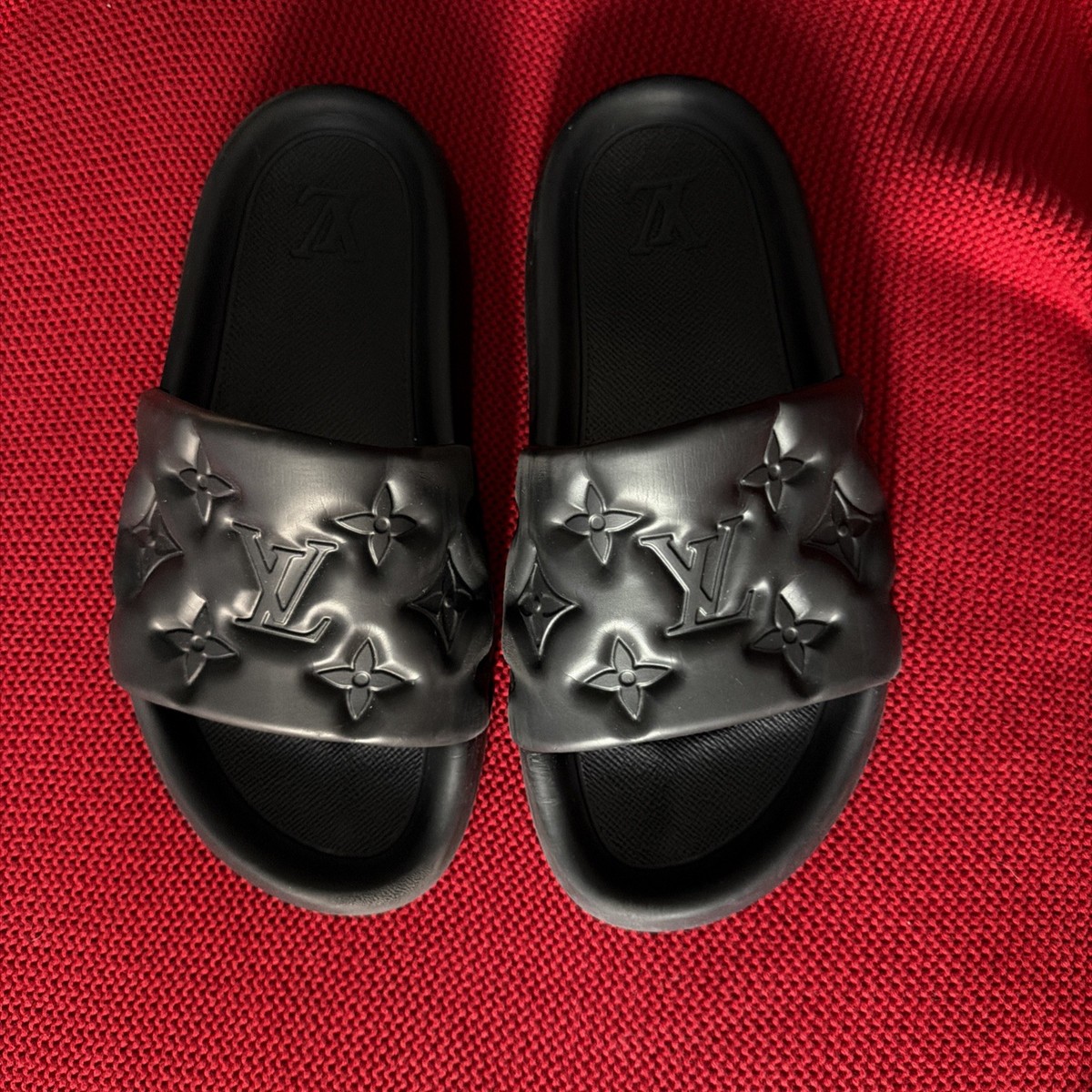 Louis Vuitton Waterfront Mule Monogram Embossed - Black EU Size 39