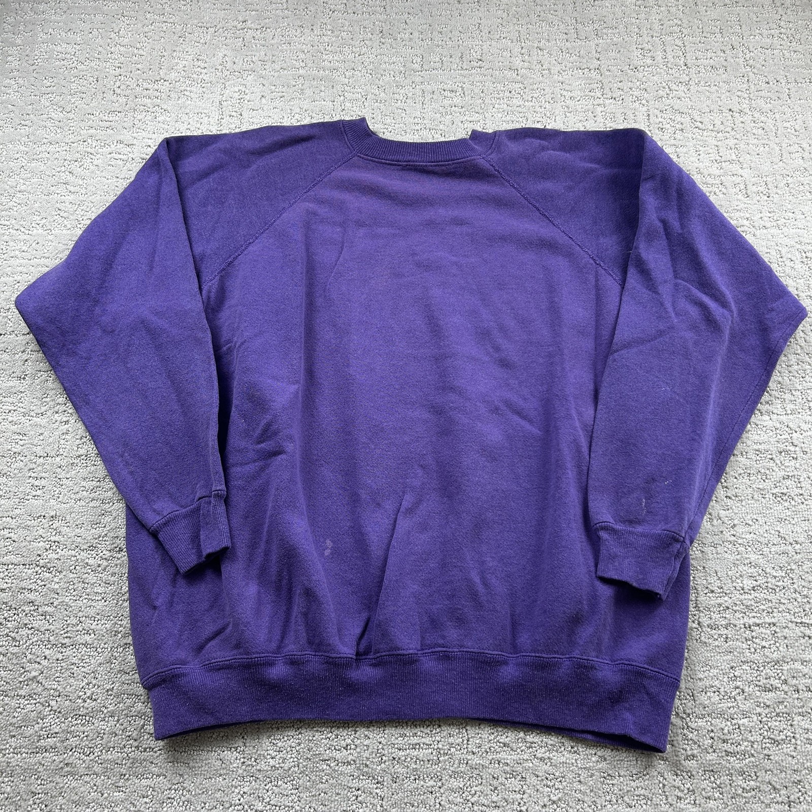 Vintage Hanes Sport Sweatshirt Mens 2XL Purple Made USA Raglan Crewneck 90s