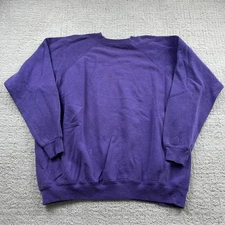 Vintage Hanes Sport Sweatshirt Mens 2XL Purple Made USA Raglan Crewneck 90s
