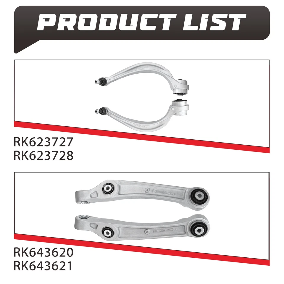 Conjunto de 4 brazos de control y rótula para Audi Q7 Q8 A8 Quattro E-Tron Quattro Foto 3 de 4