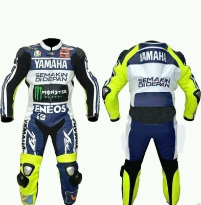Homme combinaison moto Yamaha cuir tenue sportive armure protection CE renforcée - Photo 1/2