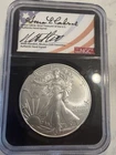 2022 American Eagle 1 oz Silver NGC MS 70 Hand Signed By Cabral & Standish FDOI