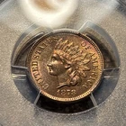 (1) Beautiful Toned Antique 1878 Indian Head Cent/Penny PCGS UNC Details