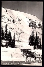 RPPC Real Photo Postcard c. 1940s Ski Lift Berthoud Pass Colorado CO Sanborn