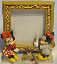 Disney Mickey Minnie Picture Frame Painting Portrait 3.5x5, 6.75  Tall Resin 3D