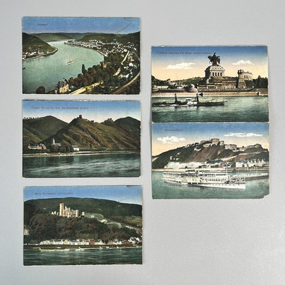 #ad #ad Lot 5 Antique Germany Rhine Postcards Boppard Koblenz Stolzenfels Bornhofen 1910 $14.99