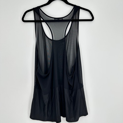 Good American schwarzes Semi Mesh Racerback Tanktop Damen Übergröße 2XL - Bild 3 von 4