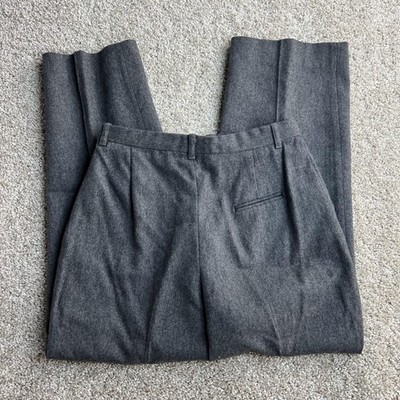 Vintage SA'BENE Dress Pants Womens 26x26 Gray Wool Pleated Straight Leg