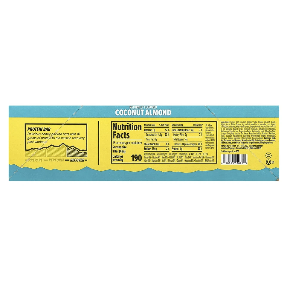 Protein Bar, Coconut Almond , 15 Bars, 1.5 oz (42 g) Each - Image 2 of 3