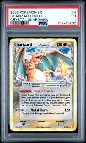 2006 POKEMON EX CRYSTAL GUARDIANS #4 CHARIZARD-HOLO PSA 1