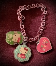 Hello Kitty  Vintage 70  s Hello Kitty Charm Bracelet With 3 Charms