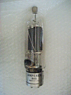 1 x NOS NIB 805 Amperex Graphite Plate Transmitting Power Triode - 1952