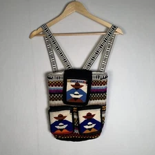Ecuador Woven  Backpack  Boho Southwest Market Bag  Colorful Made In Ecuador