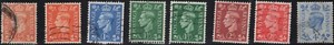 GB 1950-51 KGVI USED THIRD SERIES BASED ON STAMPWORLD ONLINE No#245-250 1/2P-4P
