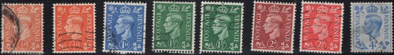 GB 1950-51 KGVI USED THIRD SERIES BASED ON STAMPWORLD ONLINE No#245-250 1/2P-4P