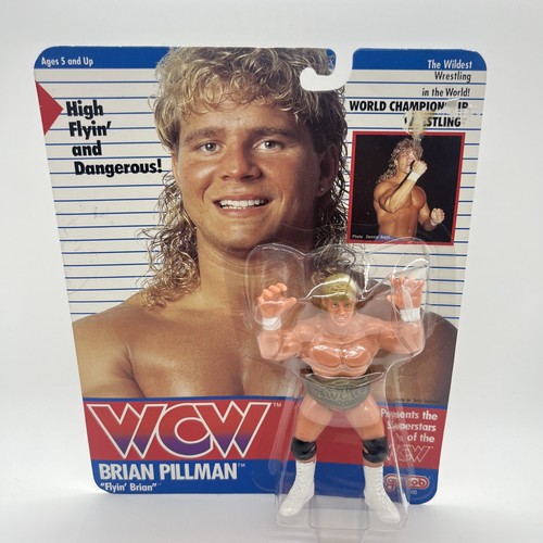 WCW Brian Pillman 1990 Galoob Wrestling Action Fig...