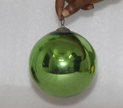 Vintage Verde 4.7" E V & Ole Marcos Depose Francia Navidad Ornamento Kugel 14625 - Imagen 2 de 6