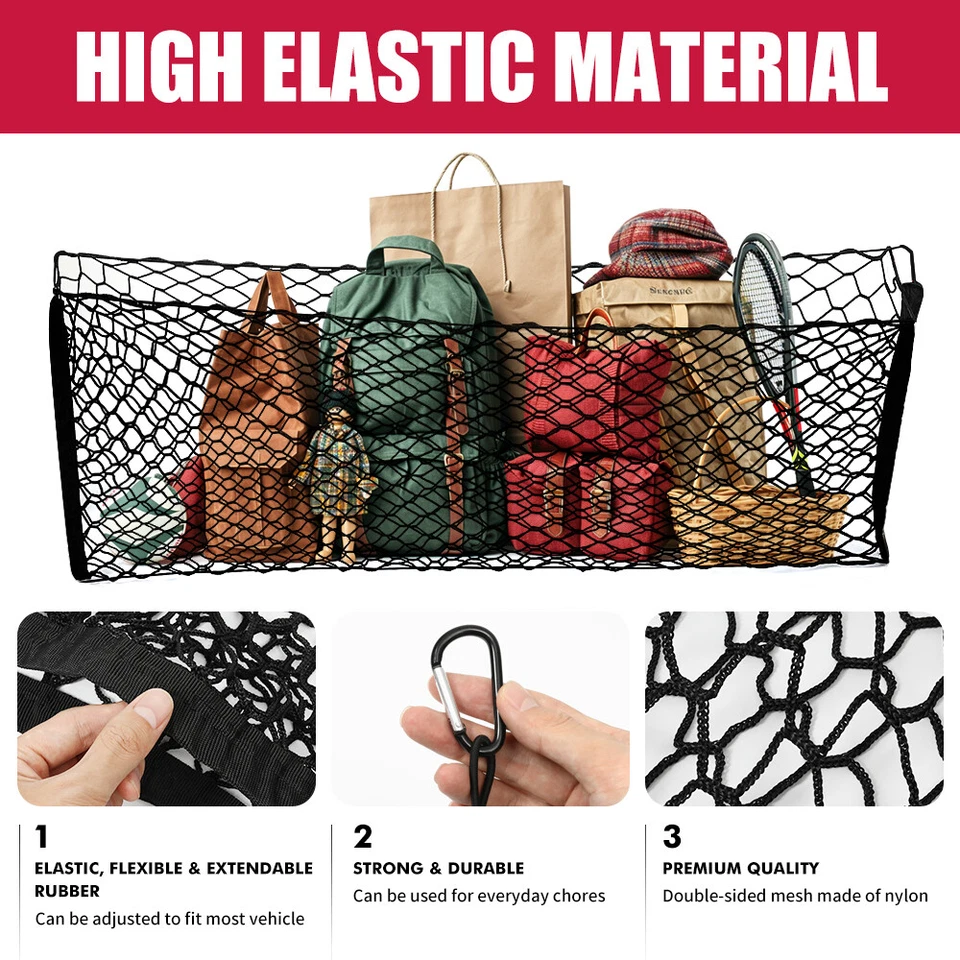 For Ford Ranger Pickup Rear Truck Bed Cargo Net Envelope Heavy-Duty Storage Mesh - Image 4 of 4