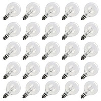 Brightown Clear Globe G40 Screw Base Light Bulbs, 1.5-inch, Pack Of 25, New, Fre on sale Brightown Clear Globe G40 Screw Base Light Bulbs, 1.5-inch, Pack Of 25, New, Fre on sale