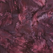 Hoffman Fabrics - Bali Batik - Watercolors 108" Wideback - Merlot, Fabric BTY