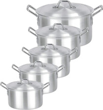 10Pcs Aluminum Cookware Set Stock Pot Saucepan Casserole Cooking Pot With Lid