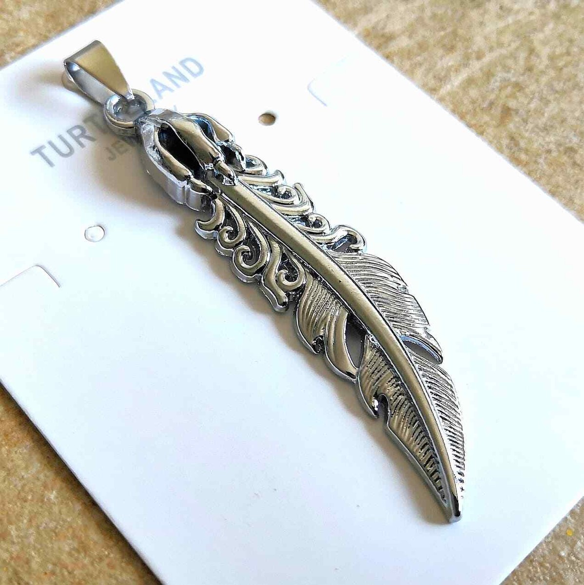 Elegant 925 Sterling Silver Eagle Hawk Falcon Feather