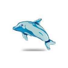 PALLONE MYLAR MINI SHAPE DELFINO CELESTE 23 CM SAGOMA