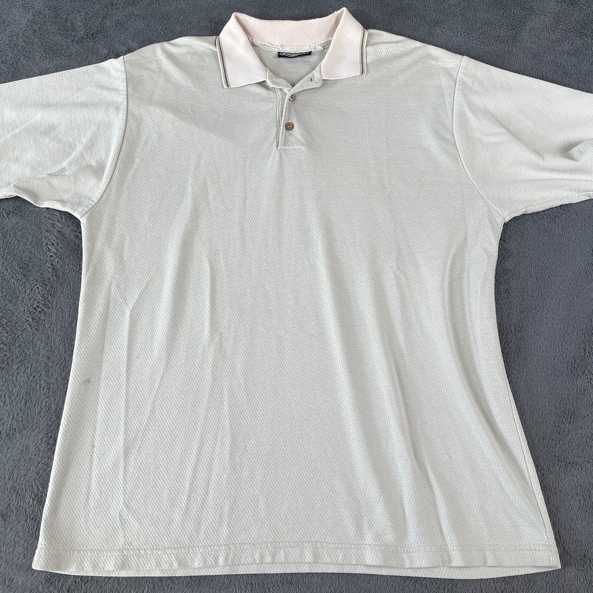 Vintage Billabong Golf Polo Shirt Mens Large Ivory 1/4 Zip Size 