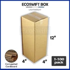1-100 4x4x12 EcoSwift 纸板包装邮寄运输瓦楞纸箱纸箱