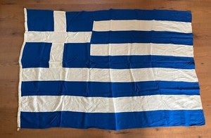 Very Beautiful Vintage Greek Flag 90 cm x 130 cm 1960s Very Nice Condition!