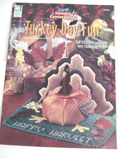 Plastic Canvas Pattern Thanksgiving Turkey Day Fun House of White Birches Rare Y