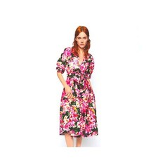 Zara Pink Floral Midi Dress w/ Waist tie Size: M