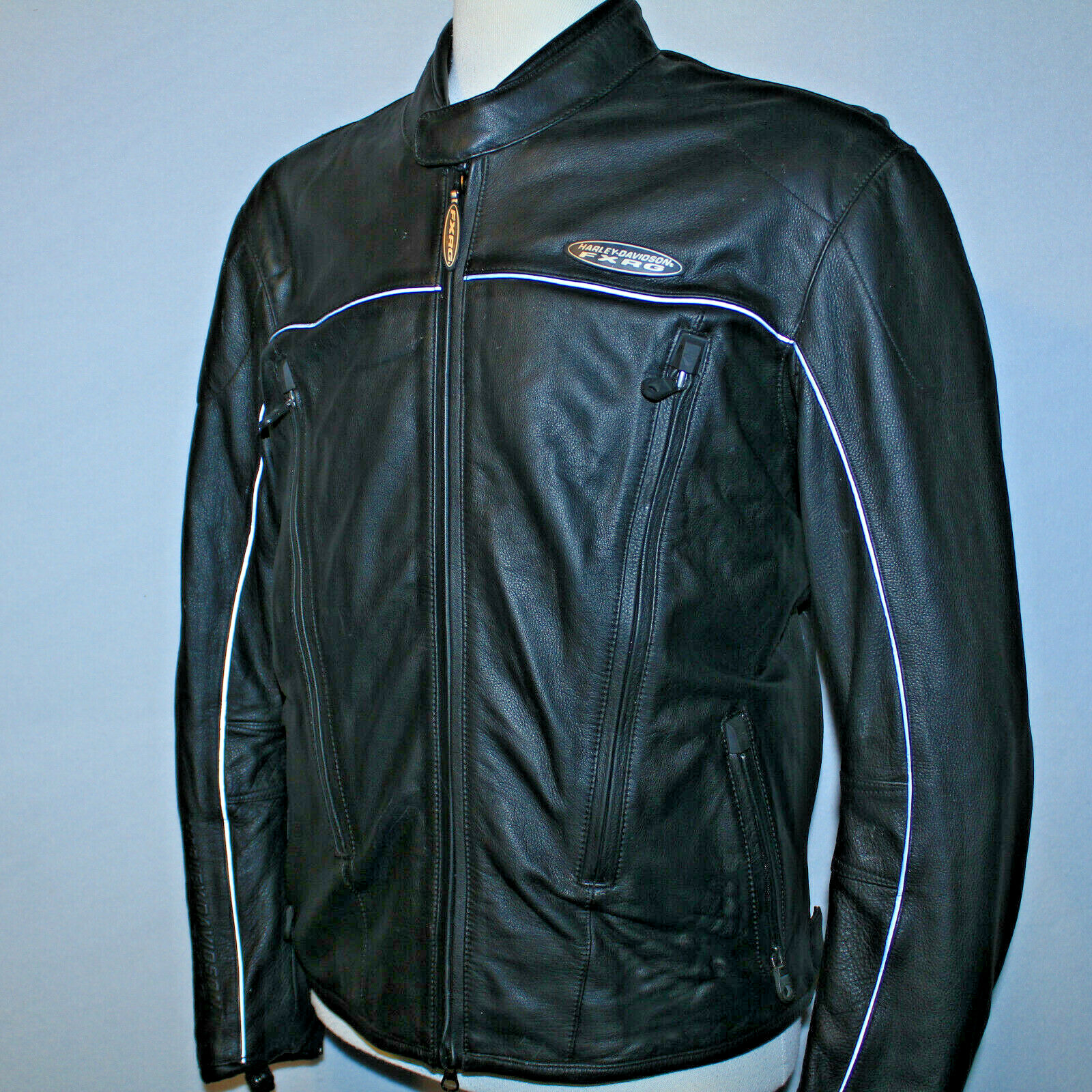 HARLEY DAVIDSON FXRG MIDWEIGHT LEATHER JACKET w COCONA LINER Sz L