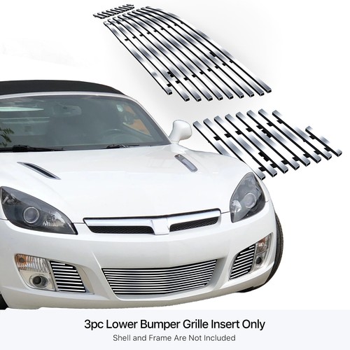 Fits 2007-2009 Saturn Sky Red Line Bumper Stainless Chrome Billet Grille Insert - Picture 3 of 7