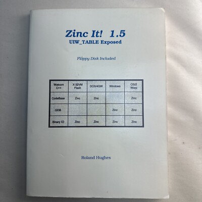 Zinc It! 1.5 UIW_TABLE Exposed Book - Floppy Disk Included